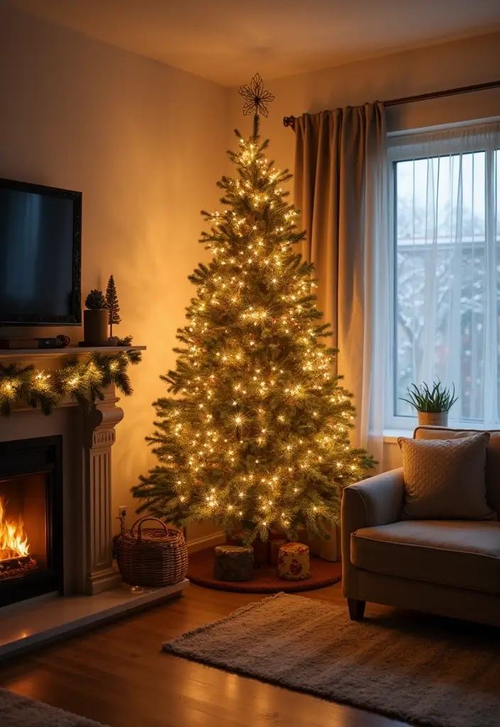 30 Small Living Room Christmas Decor Ideas for a Minimalist Touch - 10. Minimalist Christmas Tree Alternatives 1