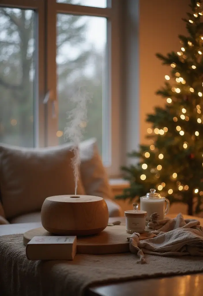 30 Small Living Room Christmas Decor Ideas for a Minimalist Touch - 11. Seasonal Scent Diffusers 1