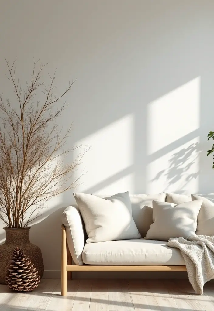 30 Small Living Room Christmas Decor Ideas for a Minimalist Touch - 13. Natural Elements 1