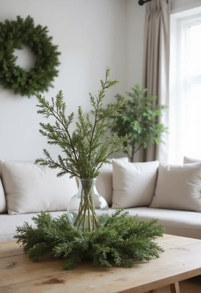 30 Small Living Room Christmas Decor Ideas for a Minimalist Touch - 22. Simple Seasonal Centerpieces 1