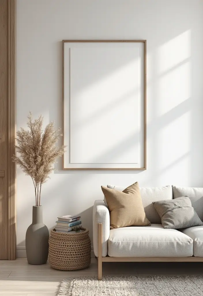 30 Small Living Room Christmas Decor Ideas for a Minimalist Touch - 4. Minimalist Holiday Art 1