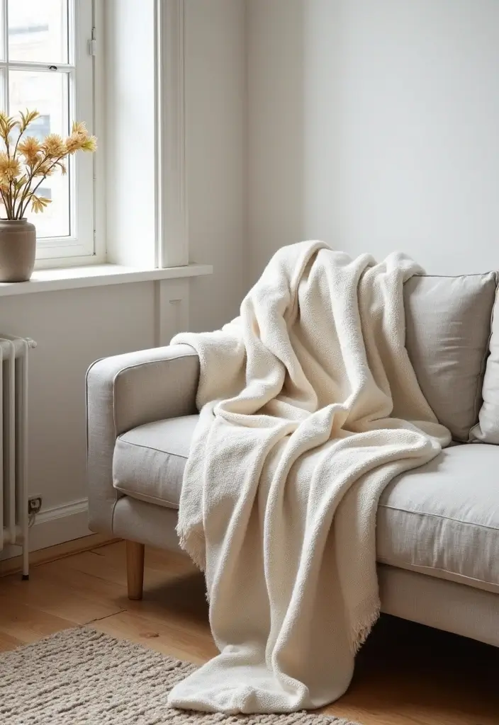 30 Small Living Room Christmas Decor Ideas for a Minimalist Touch - 5. Cozy Throw Blankets 1