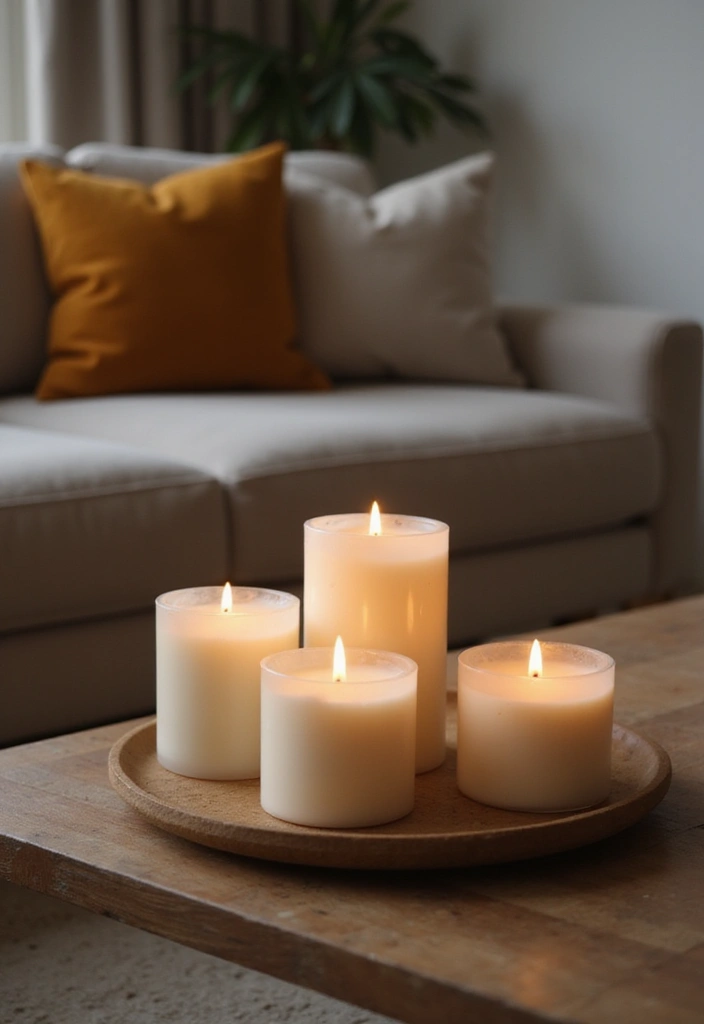 30 Small Living Room Christmas Decor Ideas for a Minimalist Touch - 7. Elegant Candles 1