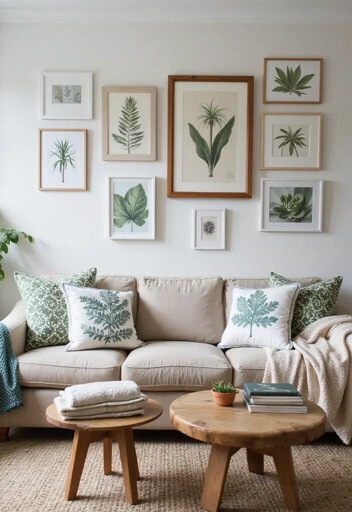 30 Spring Living Room Decor Ideas to Refresh Your Home - 1. Botanical Prints 1