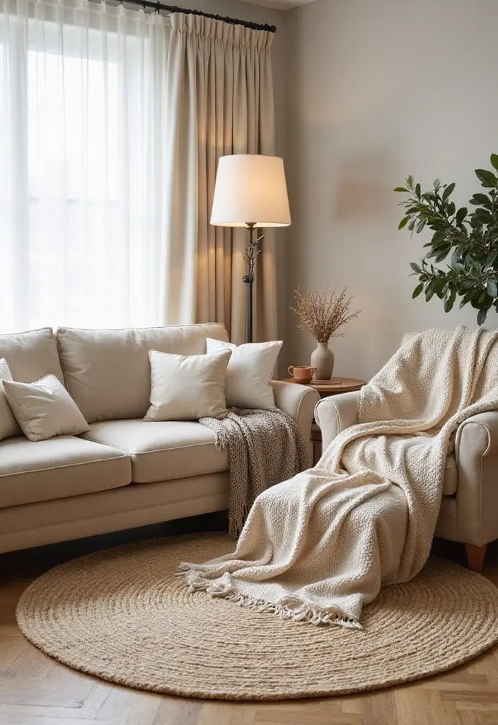 30 Spring Living Room Decor Ideas to Refresh Your Home - 10. Cozy Floor Treatments 1