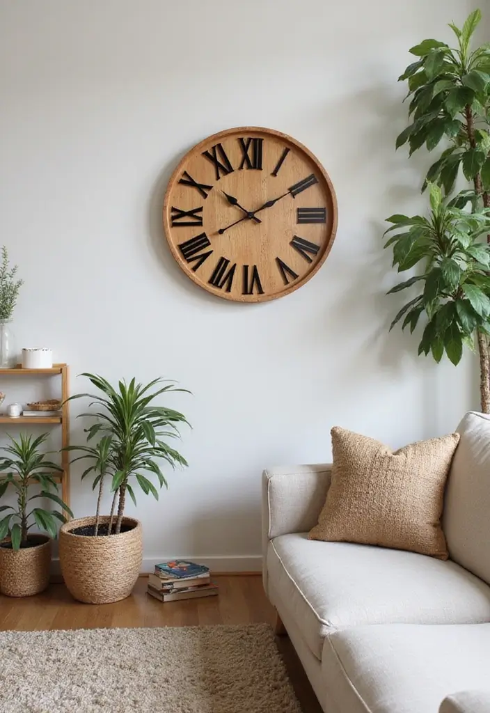 30 Spring Living Room Decor Ideas to Refresh Your Home - 11. Statement Clocks 1