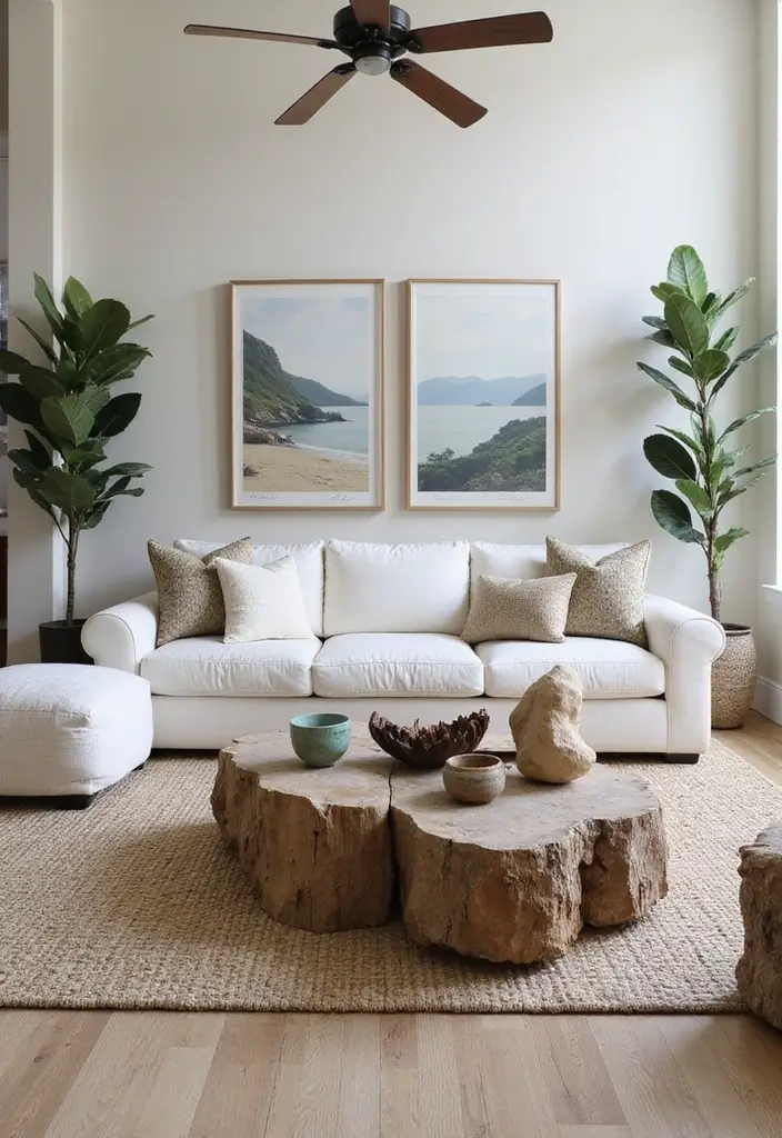 30 Spring Living Room Decor Ideas to Refresh Your Home - 15. Nature-Inspired Accents 1