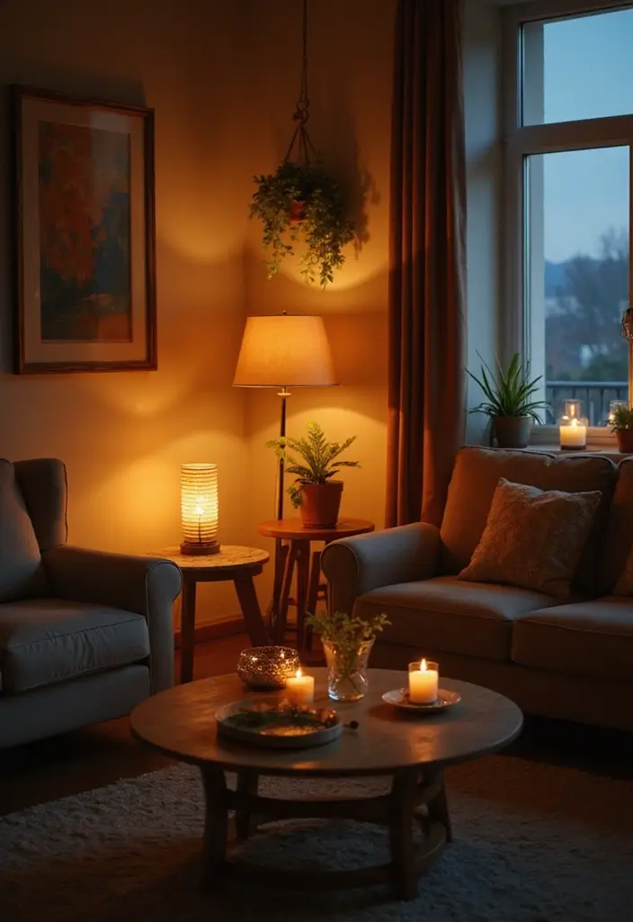 30 Spring Living Room Decor Ideas to Refresh Your Home - 7. Soft Lighting 1