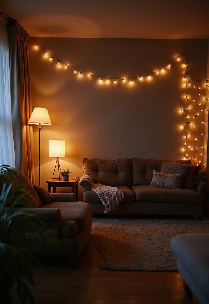 30 Summer Living Room Decor Ideas for Bright Spaces - 16. Layered Lighting 1