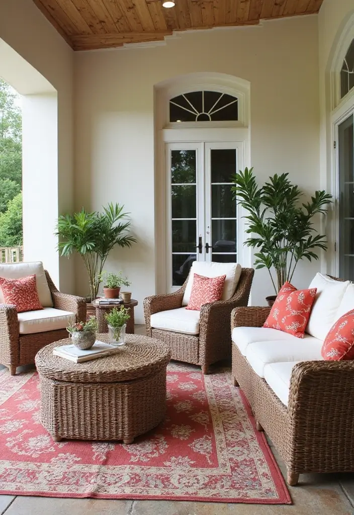 30 Summer Living Room Decor Ideas for Bright Spaces - 23. Outdoor-Inspired Furniture 1