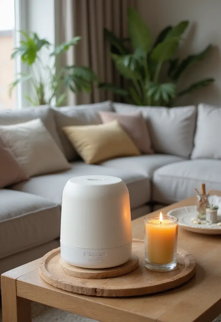 30 Summer Living Room Decor Ideas for Bright Spaces - 24. Seasonal Scent Diffusers 1