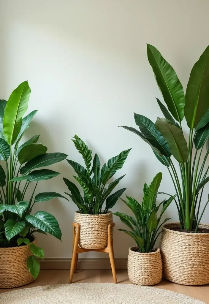 30 Summer Living Room Decor Ideas for Bright Spaces - 3. Tropical Houseplants 1