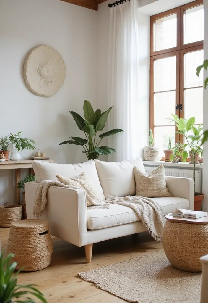 30 Summer Living Room Decor Ideas for Bright Spaces - 30. Eco-Friendly Decor 1