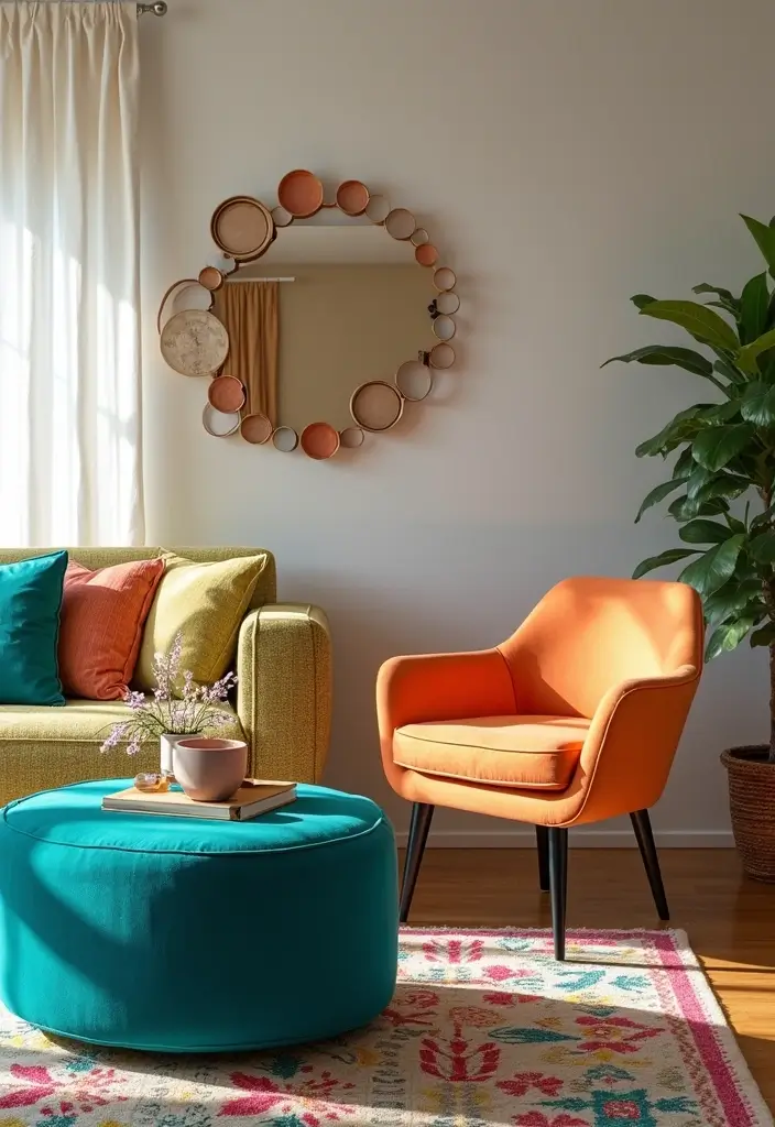 30 Turquoise Living Room Decor Ideas for Bold Style - 16. Turquoise in Accent Furniture 1