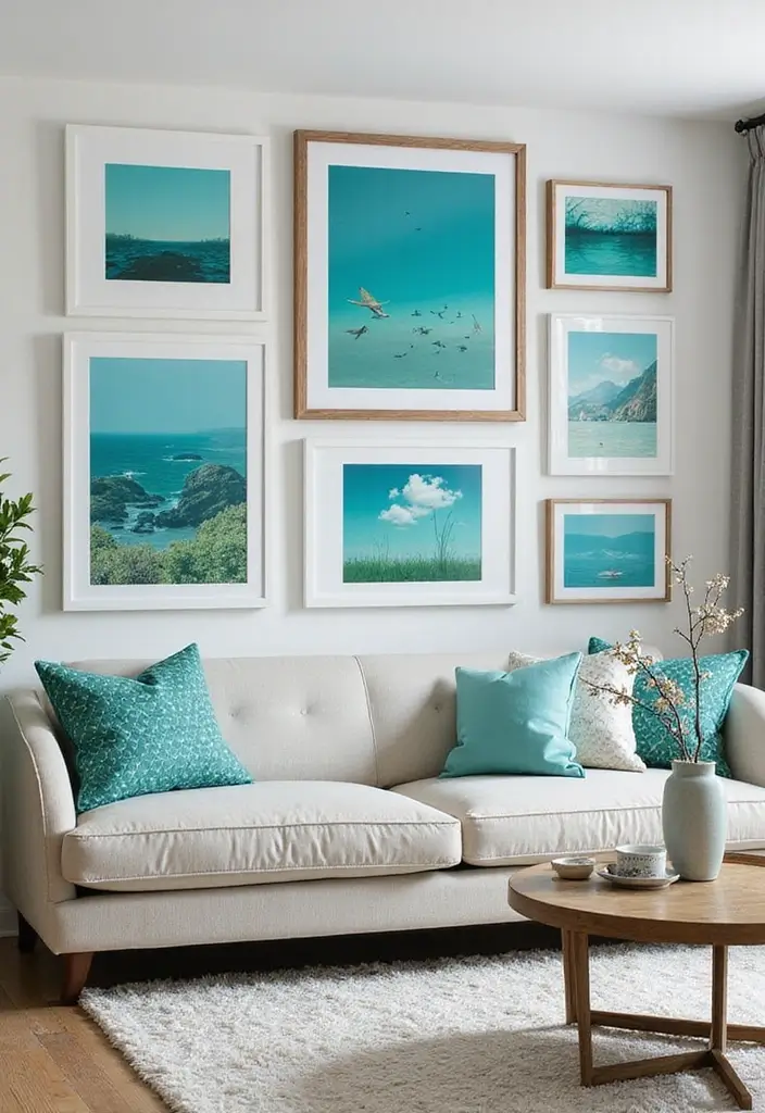 30 Turquoise Living Room Decor Ideas for Bold Style - 4. Turquoise Artwork 1
