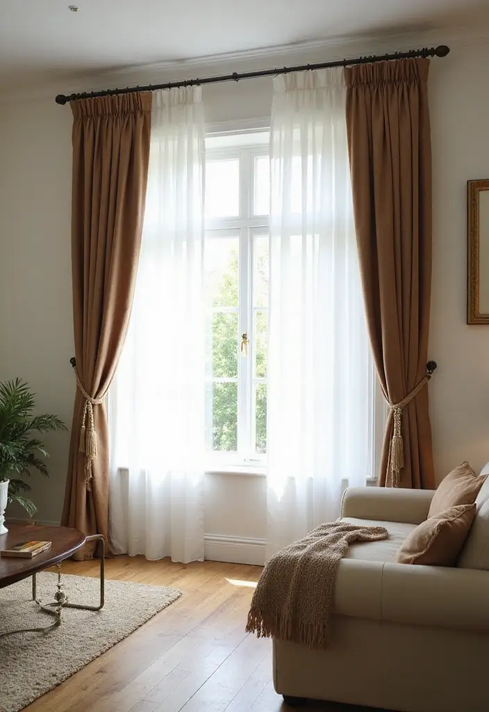 30 Vintage-Inspired Traditional Living Room Decor Ideas - 10. Window Treatments 1