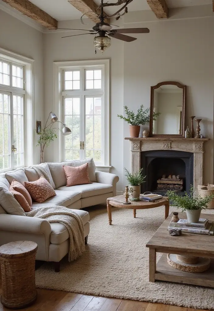 30 Vintage-Inspired Traditional Living Room Decor Ideas - 21. Embracing Imperfection 1