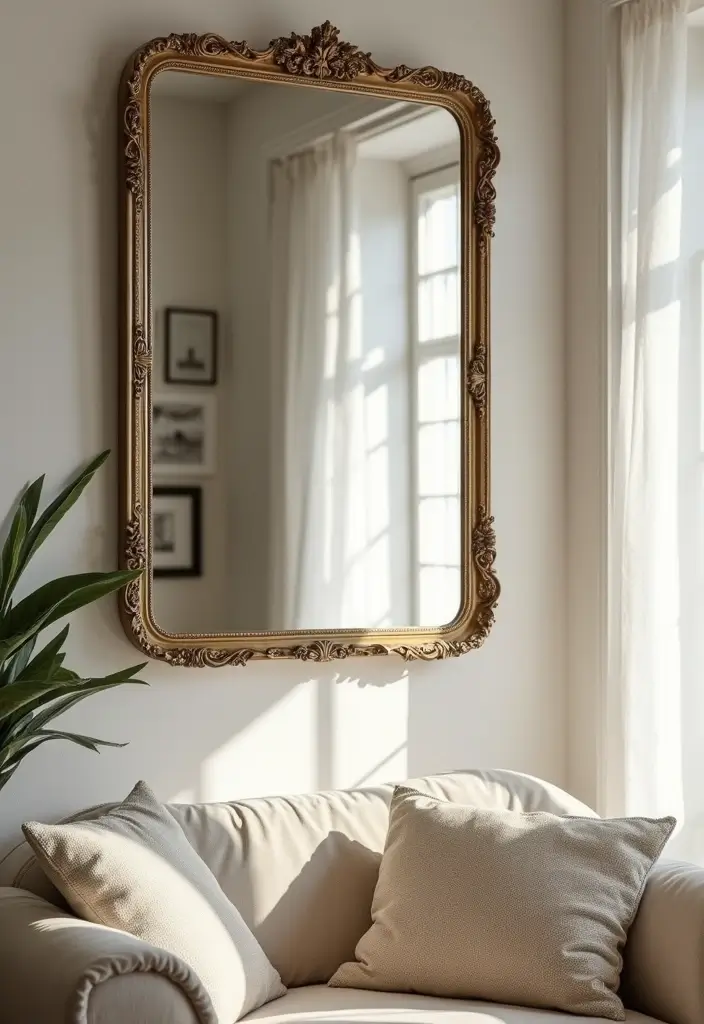 30 Wall Decor Ideas Above the Couch - 6. Large Mirrors 1