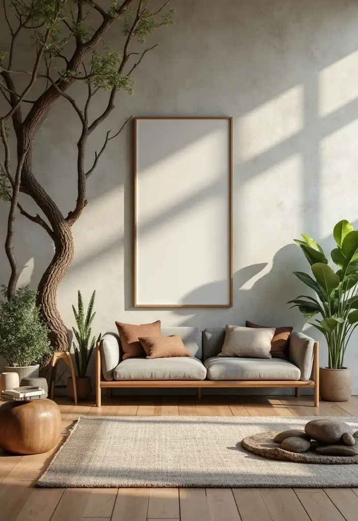 30 Western Living Room Decor Ideas with Rustic Charm - 13. Nature-Inspired Decor 1