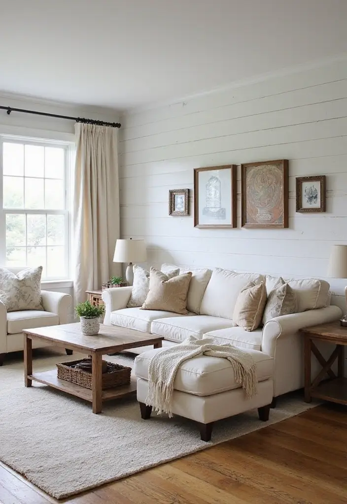 30 Western Living Room Decor Ideas with Rustic Charm - 14. Farmhouse Touches 1