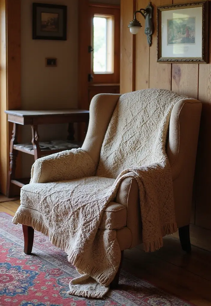 30 Western Living Room Decor Ideas with Rustic Charm - 22. Quilted Throws 1