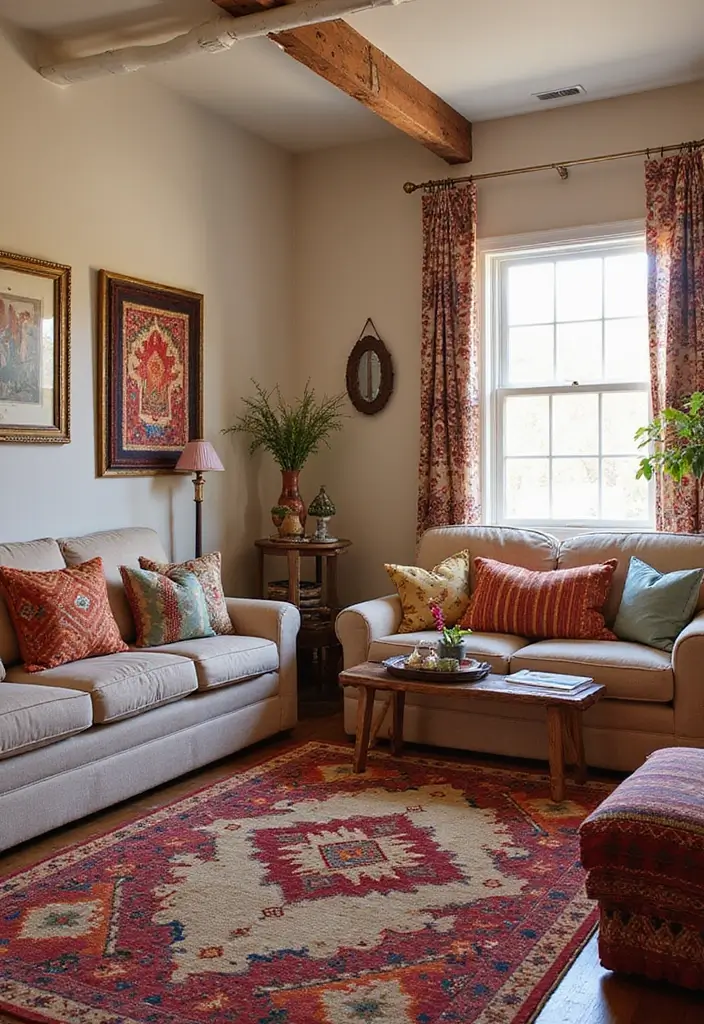 30 Western Living Room Decor Ideas with Rustic Charm - 5. Southwestern Textiles 1