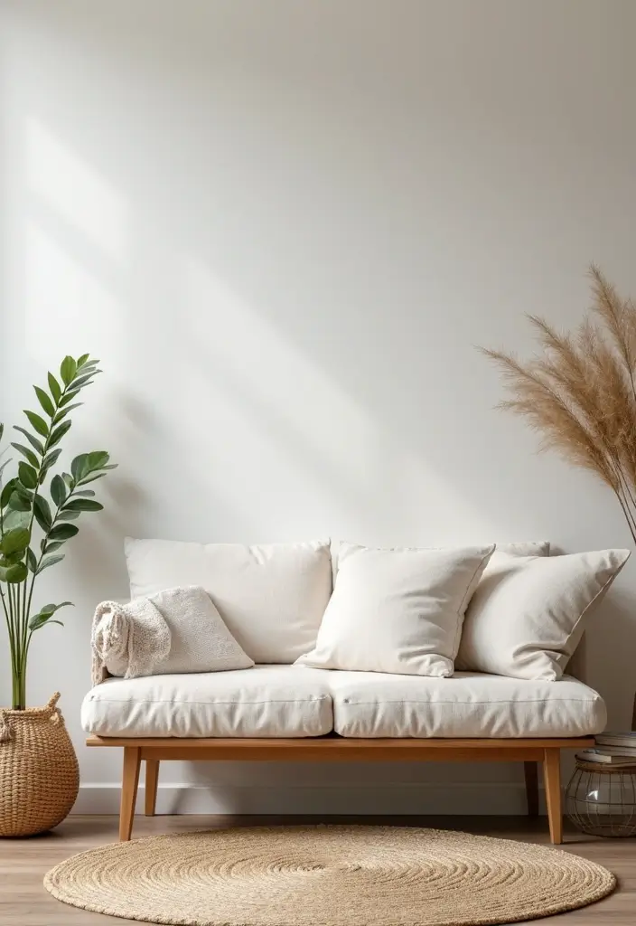 30 White Couch Living Room Decor Ideas - 20. Cozy Benches 1