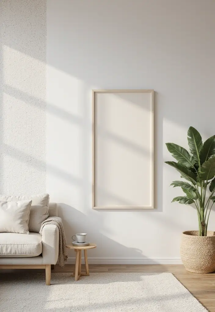 30 White Living Room Decor Ideas for a Bright Home - 15. Subtle Wallpaper 1