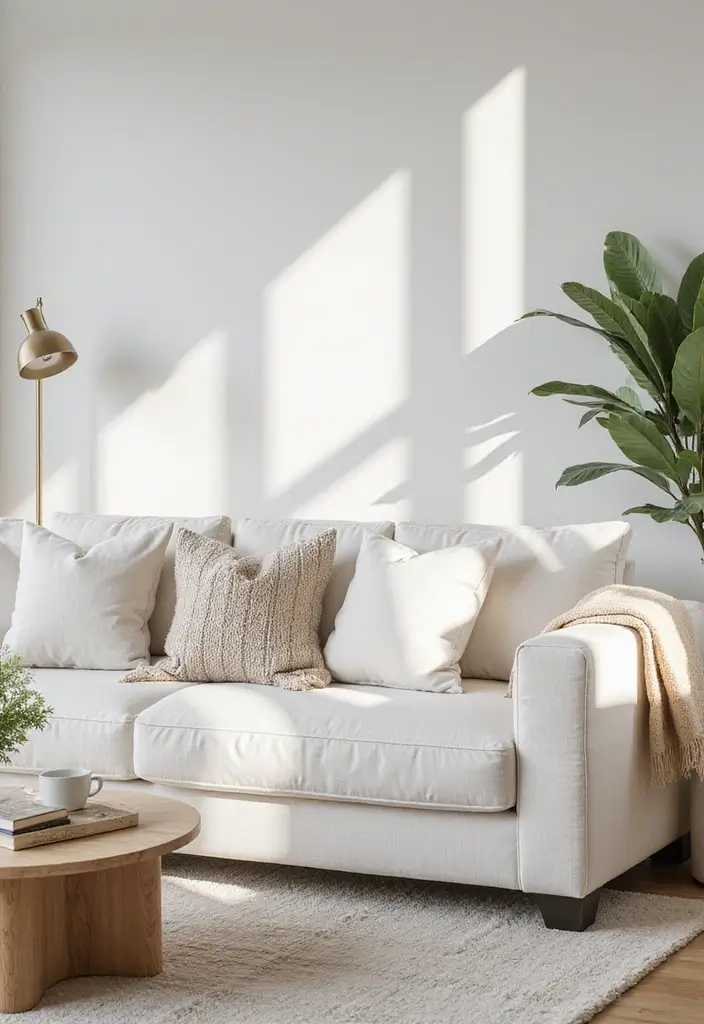 30 White Living Room Decor Ideas for a Bright Home - 20. Soft White Upholstery 1