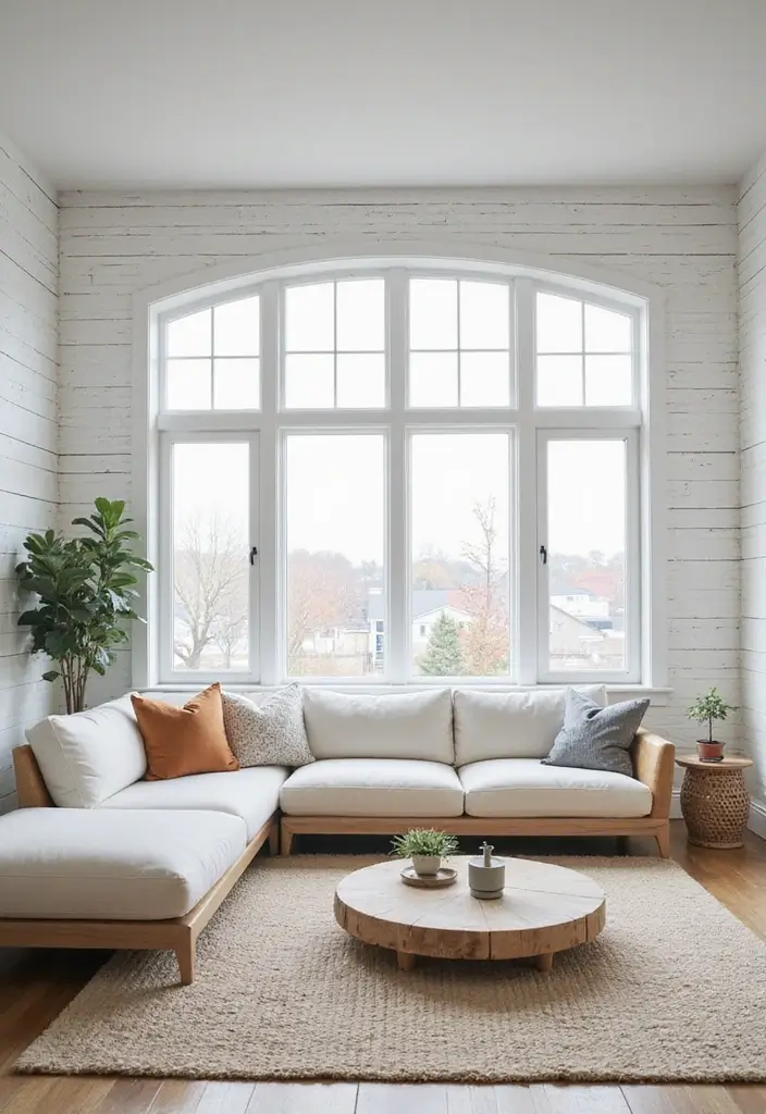 30 White Living Room Decor Ideas for a Bright Home - 5. Textured White Walls 1