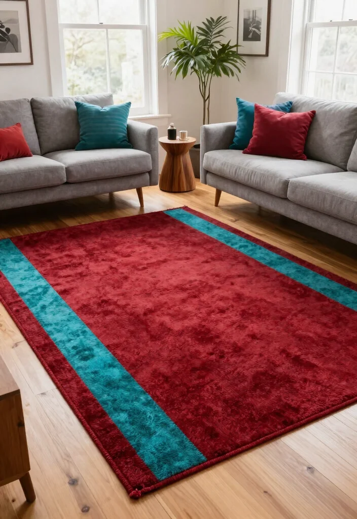 26 Mid-Century Modern Area Rugs That Work in Every Room - 2. Bold Retro Colors 1
