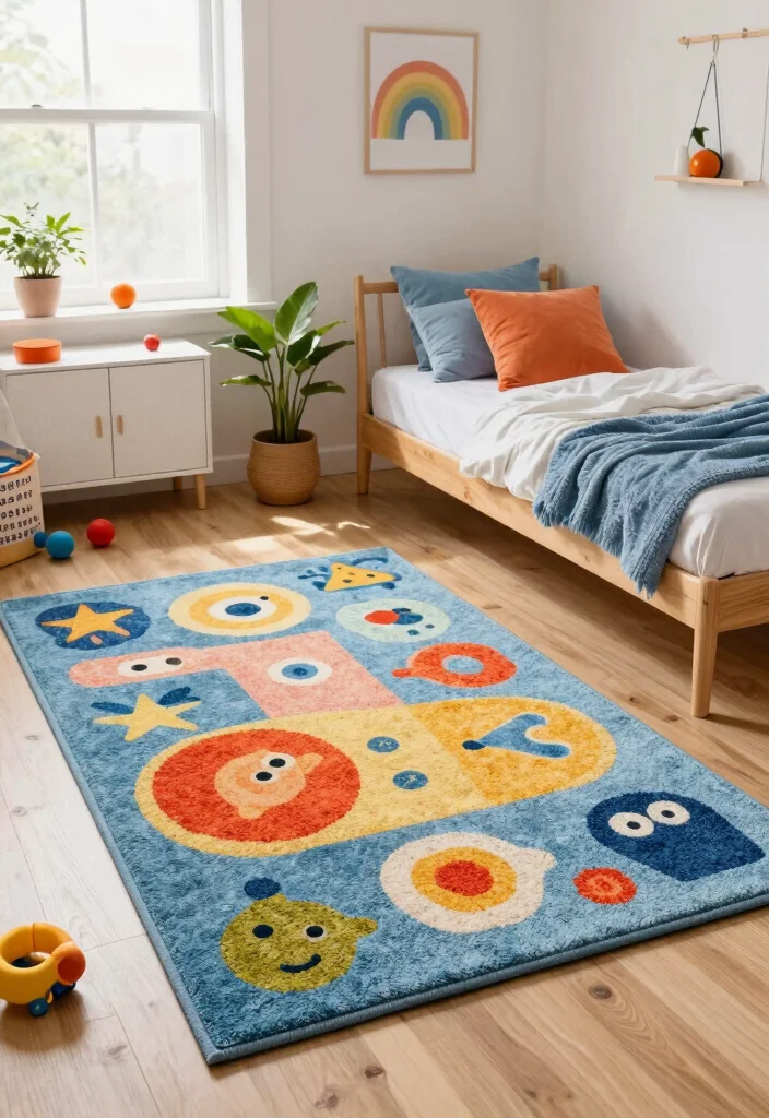 26 Mid-Century Modern Area Rugs That Work in Every Room - 23. Kid-Friendly Options 1