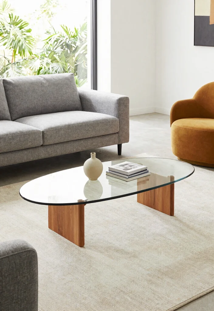 29 Modern Coffee Tables for a Sleek Living Room - 1. The Classic Oval Coffee Table 1