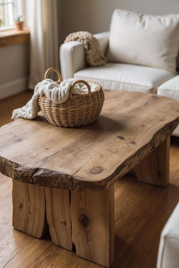29 Modern Coffee Tables for a Sleek Living Room - 10. The Rustic Coffee Table 1