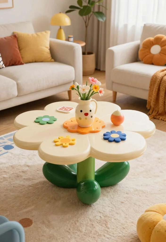 29 Modern Coffee Tables for a Sleek Living Room - 24. The Whimsical Coffee Table 1