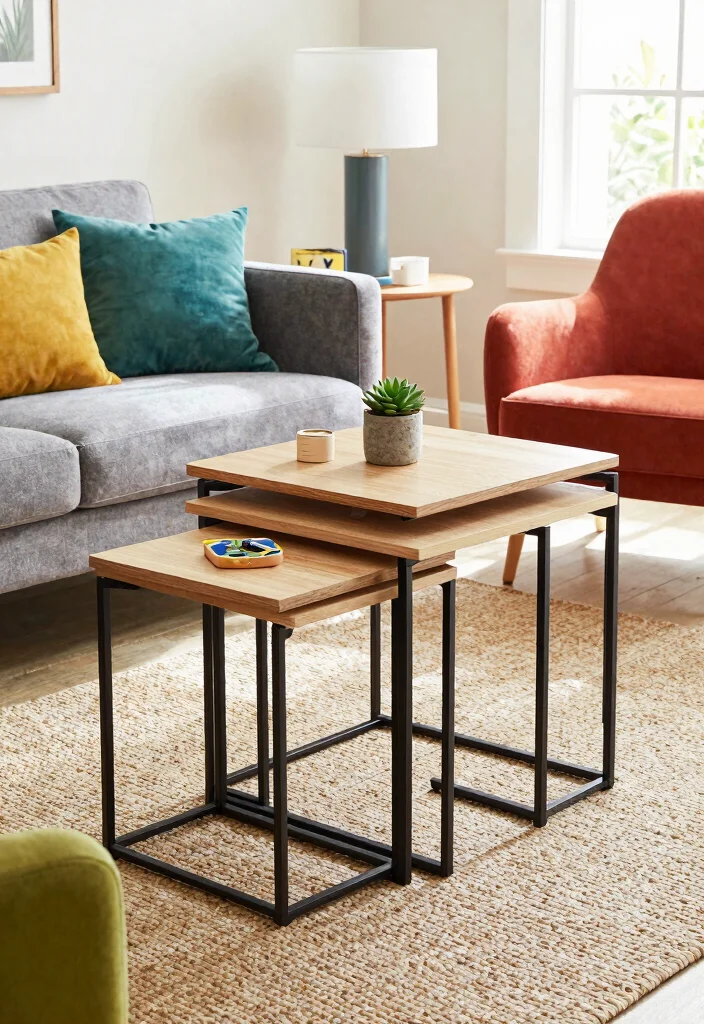 29 Modern Coffee Tables for a Sleek Living Room - 4. The Nesting Tables 1