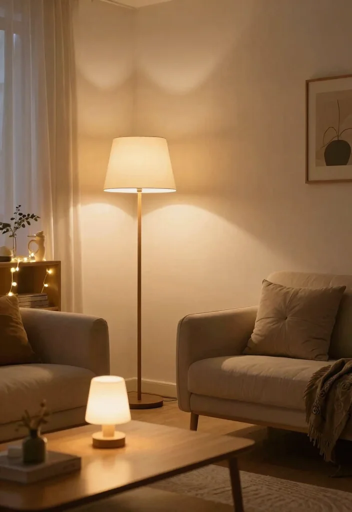 30 Air Bnb Ideas Decor Living Room Tips for a Cozy Guest Ready Space - 10. Incorporate Soft Lighting 1