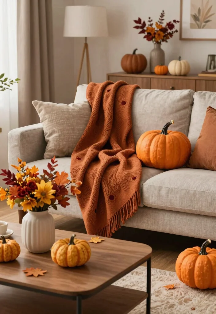 30 Air Bnb Ideas Decor Living Room Tips for a Cozy Guest Ready Space - 20. Highlight Seasonal Decor 1