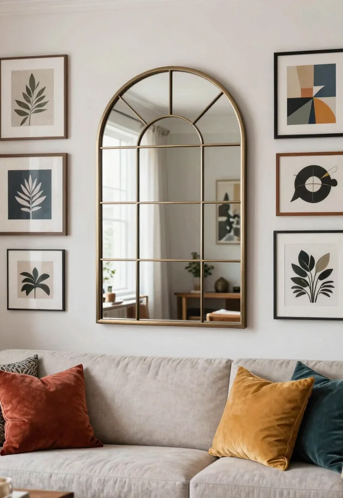 30 Arched Mirror Decor Living Room Ideas for a Chic Modern Look - 17. Frame It Up 1