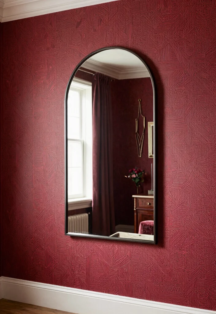 30 Arched Mirror Decor Living Room Ideas for a Chic Modern Look - 27. Accent Wall Feature 1