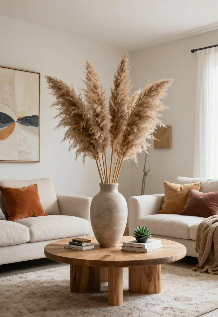 30 Big Vases Decor Living Room Ideas for Elegant Statement Style - 1. Oversized Neutral Vases 1