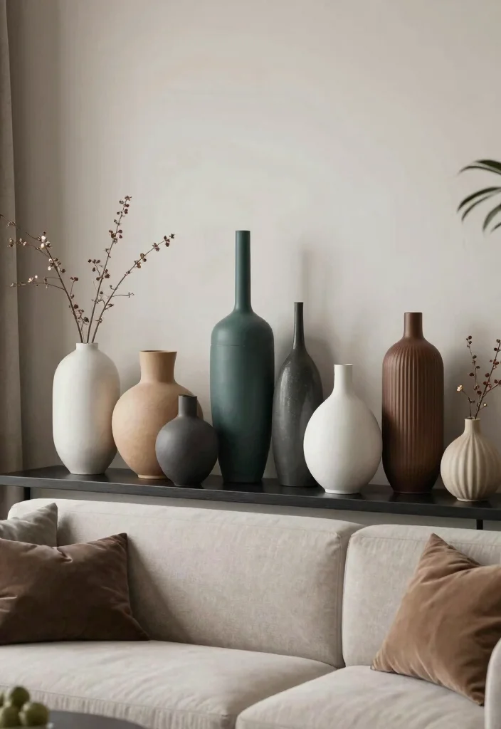 30 Big Vases Decor Living Room Ideas for Elegant Statement Style - 20. Decorative Vase Collections 1
