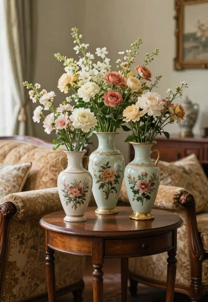 30 Big Vases Decor Living Room Ideas for Elegant Statement Style - 22. Vintage Inspired Vases 1