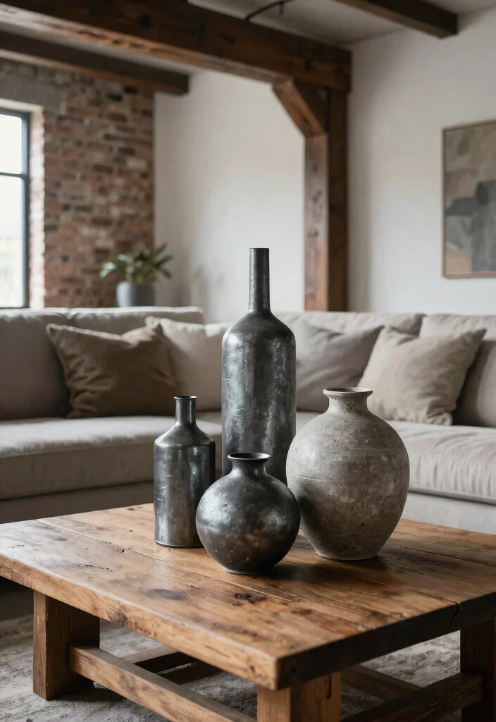 30 Big Vases Decor Living Room Ideas for Elegant Statement Style - 28. Industrial Style Vases 1