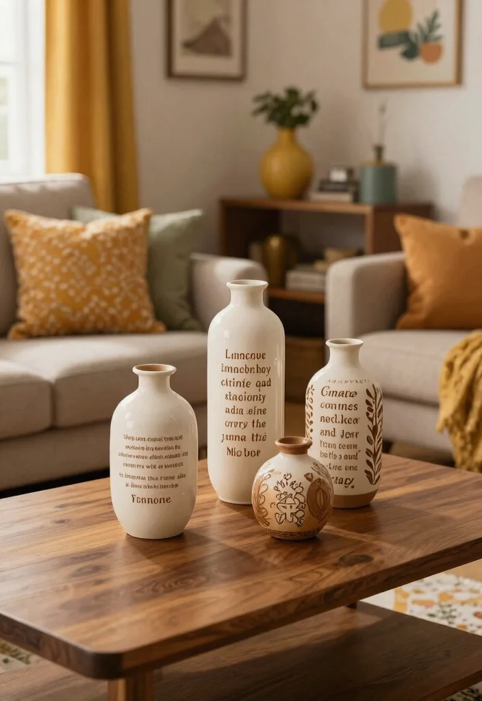 30 Big Vases Decor Living Room Ideas for Elegant Statement Style - 29. Personalized vases 1