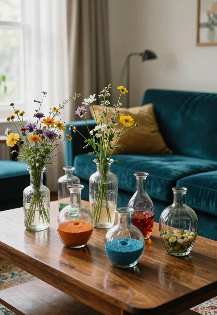 30 Big Vases Decor Living Room Ideas for Elegant Statement Style - 4. Vintage Glass Vases 1