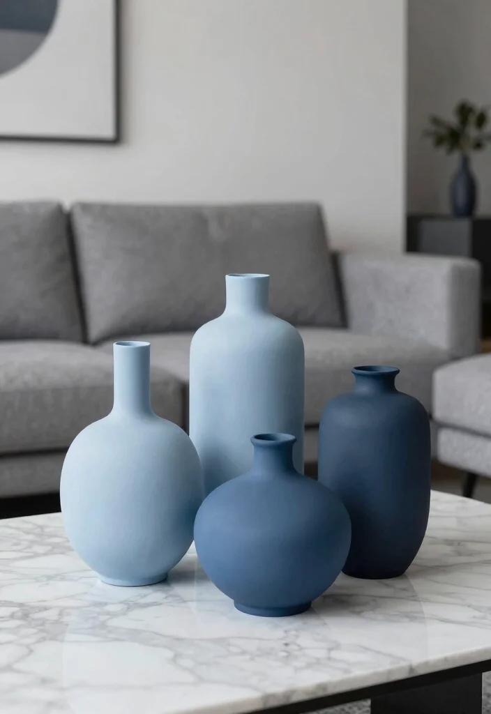 30 Big Vases Decor Living Room Ideas for Elegant Statement Style - 8. Monochromatic Vases 1