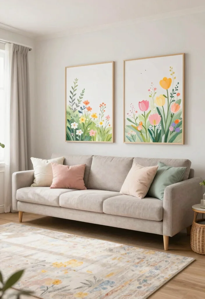 30 Big Wall Decor Living Room Ideas for a Bold Stylish Look - 28. Seasonal Decor Swaps 1