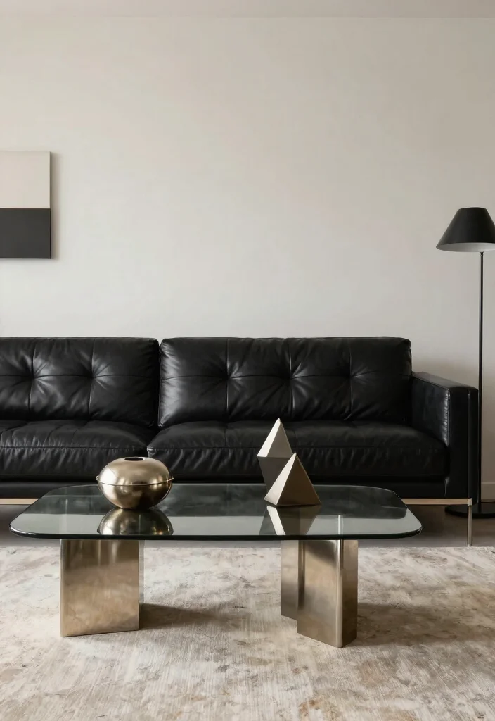 30 Black Leather Couch Living Room Decor Ideas for a Modern Home - 16. Urban Chic 1