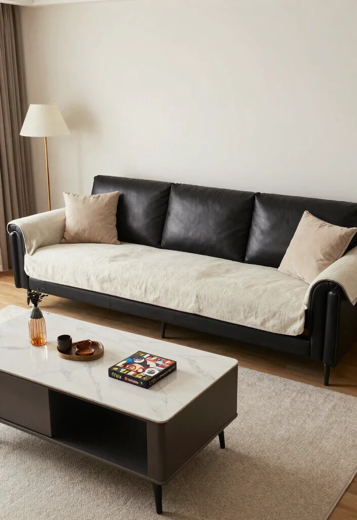 30 Black Leather Couch Living Room Decor Ideas for a Modern Home - 20. Family-Friendly Styling 1